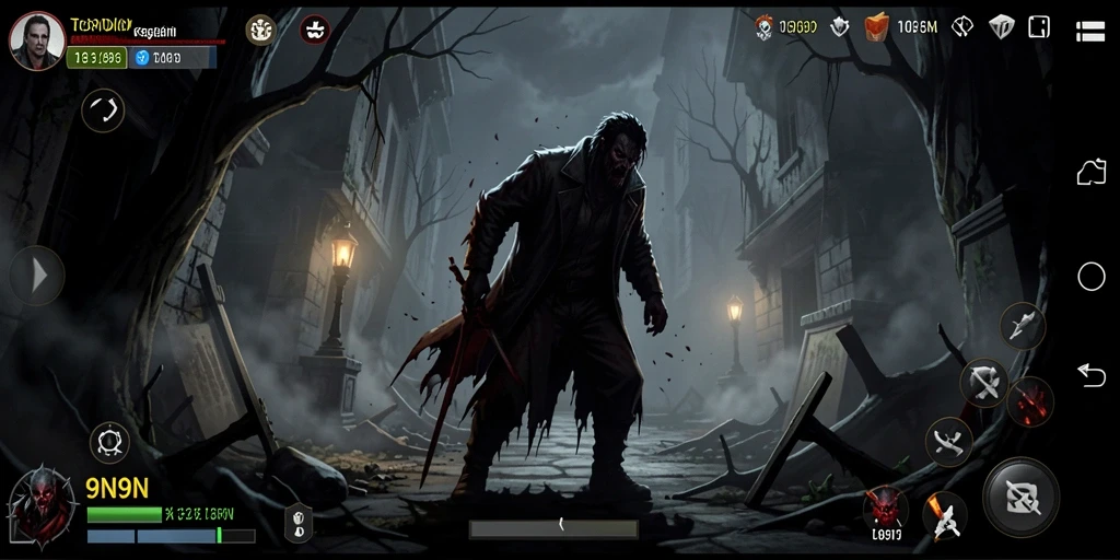 Tampilan gameplay intens dengan elemen horor yang mengerikan.