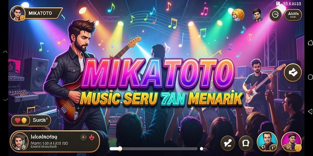 Screenshot MIKATOTO menampilkan gameplay musik yang seru.