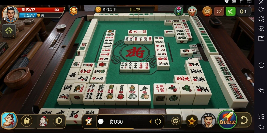 Tampilan gameplay RUSA33 yang menarik dalam Mahjong.