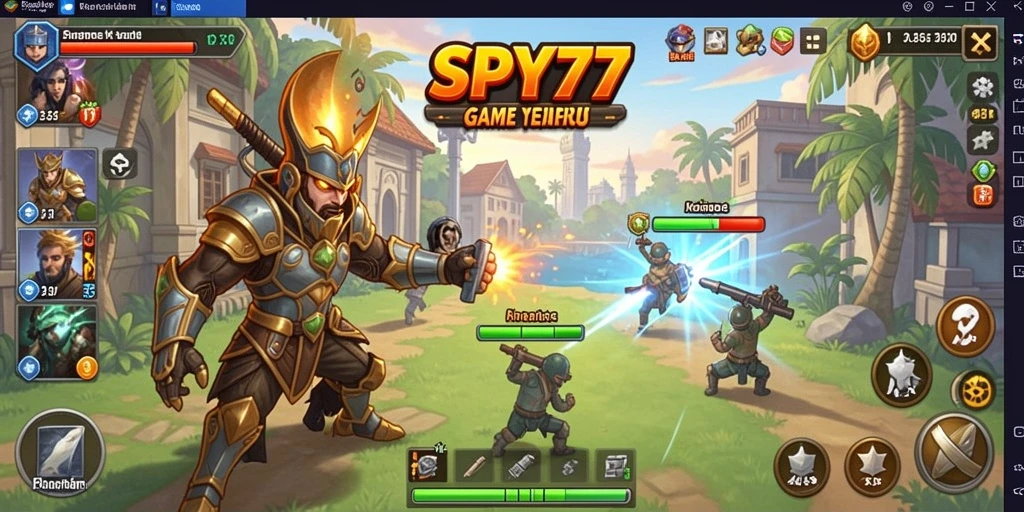 Screenshot utama SPY77 menampilkan gameplay Idle yang menarik dan interaktif.