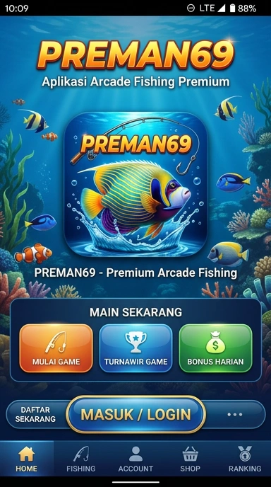 Tampilan utama aplikasi preman69 yang user-friendly.